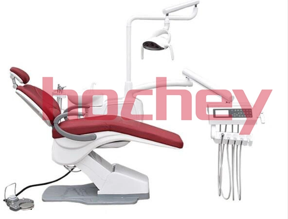 Hochey Medical Cheap Medical Clinical Integral Dental Unit Dental Chair with Air Compressor LED Lamp Doctor Stool Price