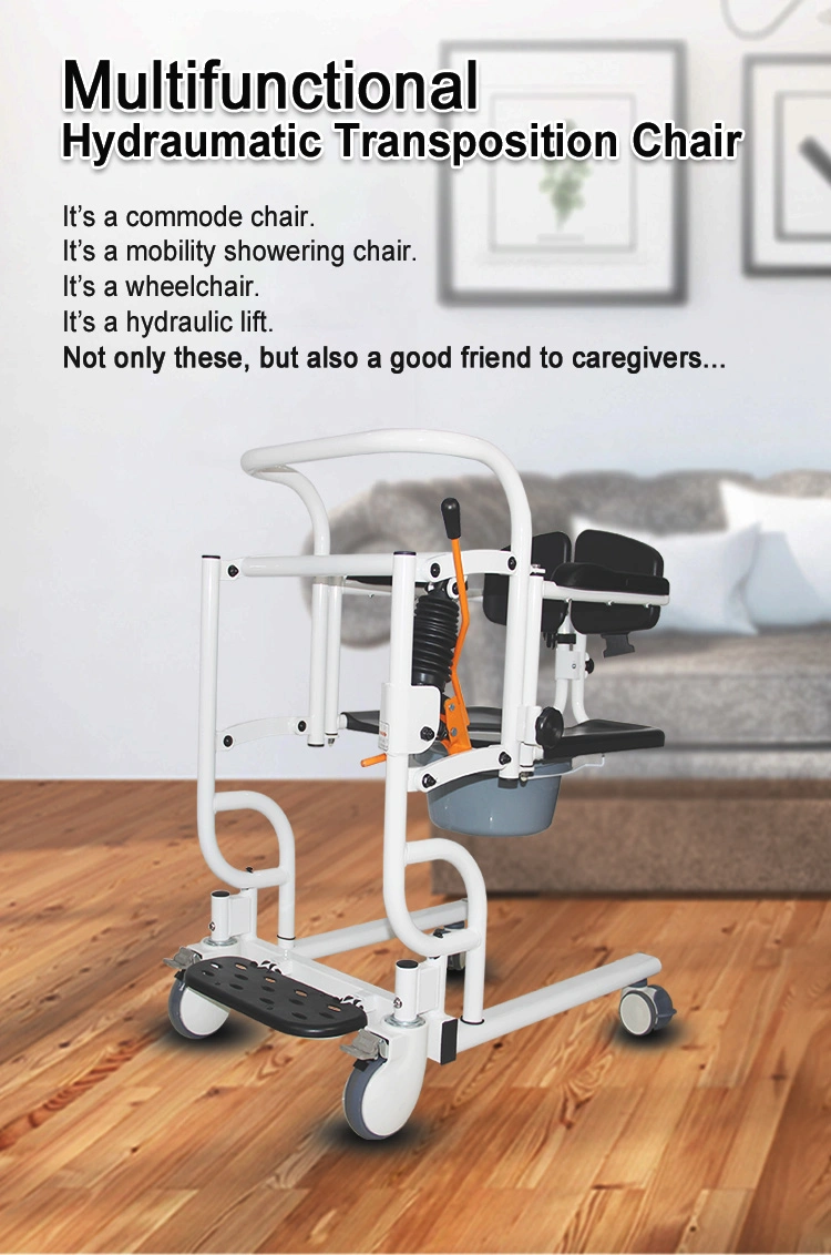 New Design Cheap Price Patient Lift Chair for Disabled Office Patient Transfer Lift Chair with Commode Shower Chairs Gas Lift Cylinder Wheel Chair Commode Chair